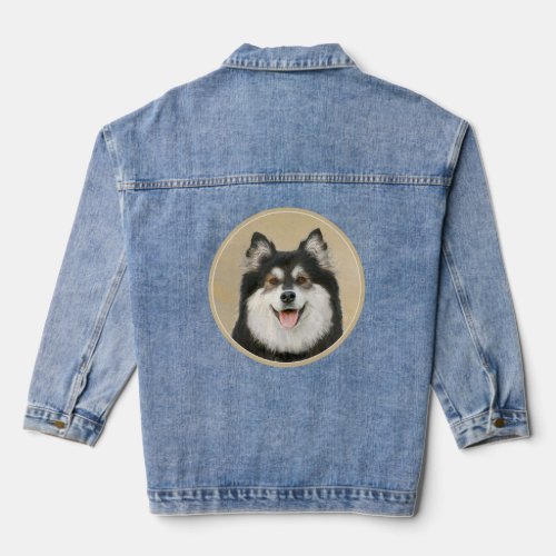 Finnish Lapphund Painting _ Cute Original Dog Art Denim Jacket