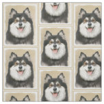 Finnish Lapphund Painting - Cute Original Dog Art Fabric