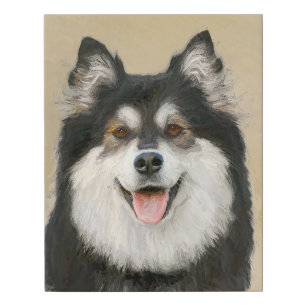 Finnish Lapphund Painting - Cute Original Dog Art Faux Canvas Print