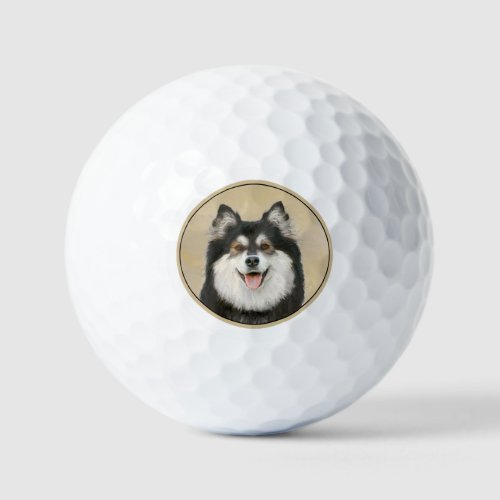 Finnish Lapphund Painting _ Cute Original Dog Art Golf Balls