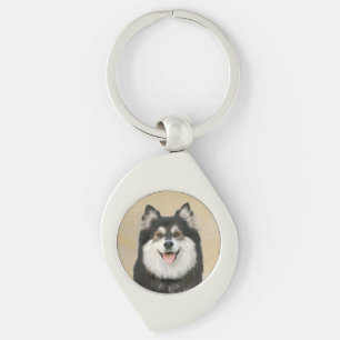 Finnish Lapphund Painting - Cute Original Dog Art Keychain