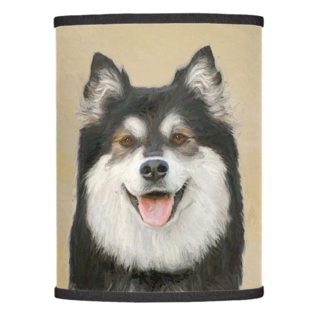 Finnish Lapphund Painting - Cute Original Dog Art Lamp Shade (Front)