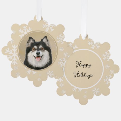 Finnish Lapphund Painting _ Cute Original Dog Art Ornament Card