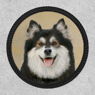 Finnish Lapphund Painting - Cute Original Dog Art Patch
