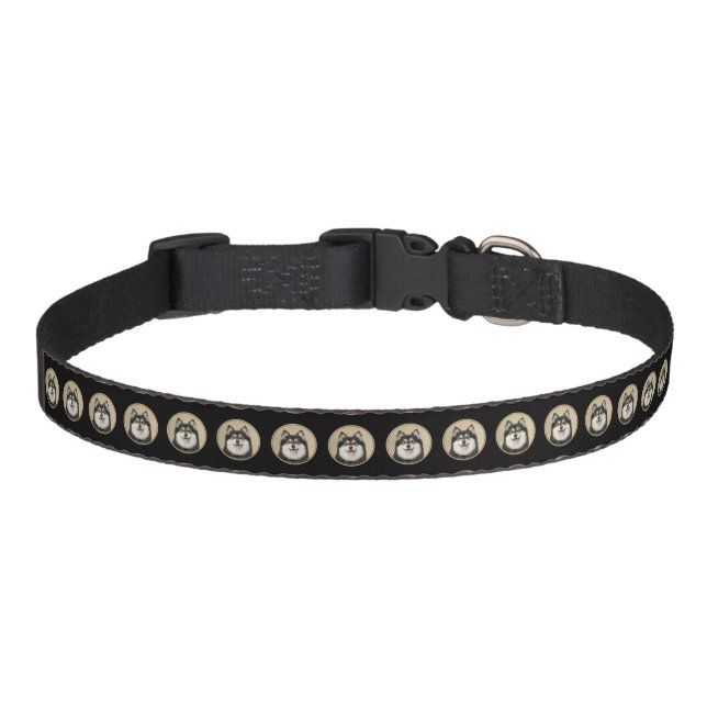 Finnish Lapphund Painting - Cute Original Dog Art Pet Collar (Front)