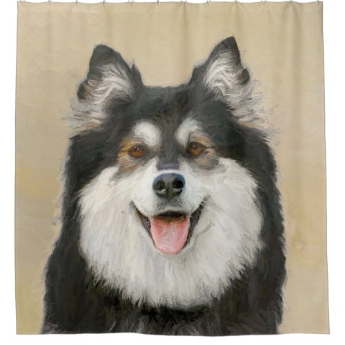 Finnish Lapphund Painting _ Cute Original Dog Art Shower Curtain