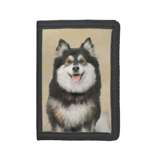 Finnish Lapphund Painting - Cute Original Dog Art Trifold Wallet