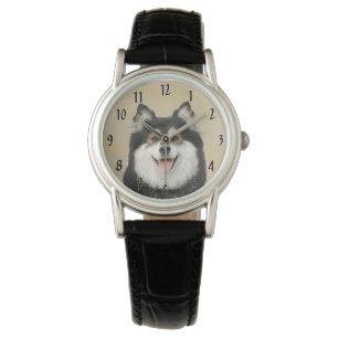 Finnish Lapphund Painting - Cute Original Dog Art Watch
