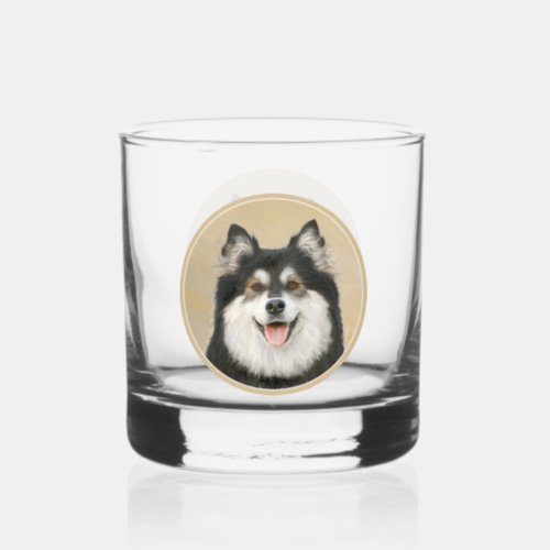 Finnish Lapphund Painting _ Cute Original Dog Art Whiskey Glass