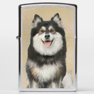 Finnish Lapphund Painting - Cute Original Dog Art Zippo Lighter