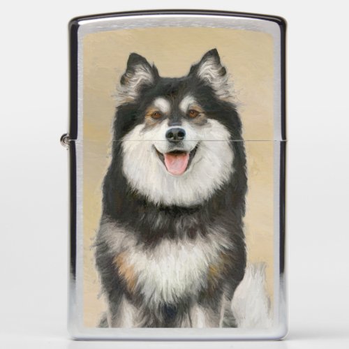 Finnish Lapphund Painting _ Cute Original Dog Art Zippo Lighter