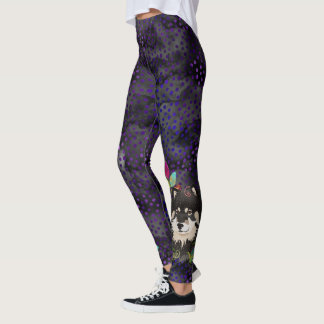 Finnish Lapphund  (purple/magenta tones) leggings