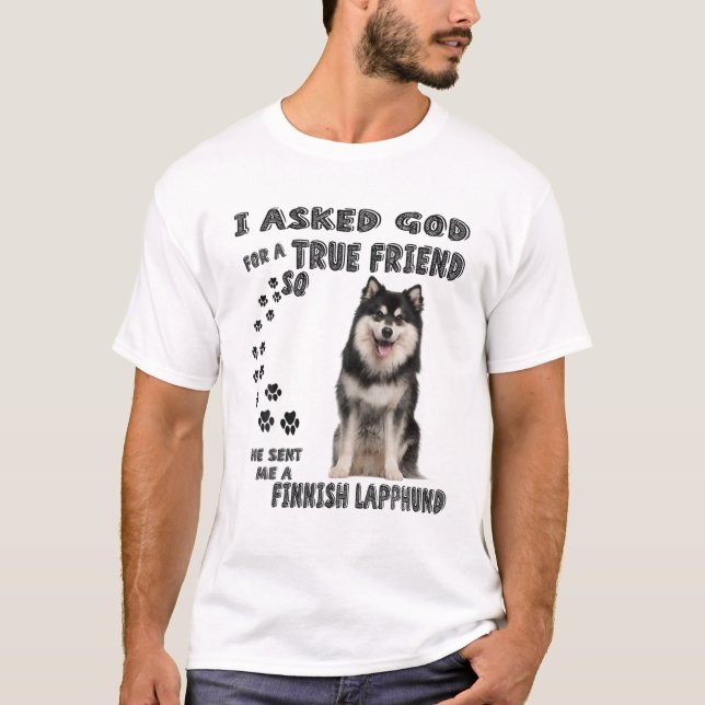 Finnish Lapphund Quote Mom Dad Print, Finnish Lapp T-Shirt (Front)
