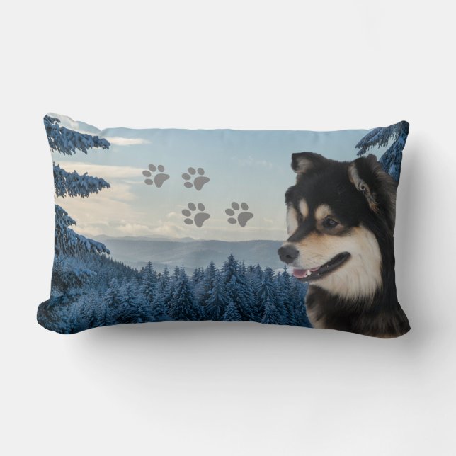 Finnish Lapphund Roni Lumbar Pillow (Front)