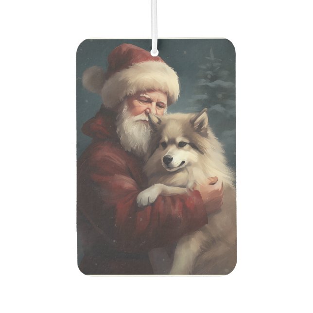 Finnish Lapphund Santa Claus Festive Christmas Air Freshener (Front)