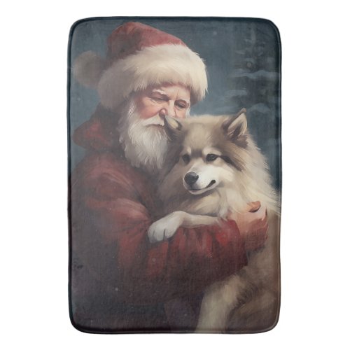 Finnish Lapphund Santa Claus Festive Christmas Bath Mat