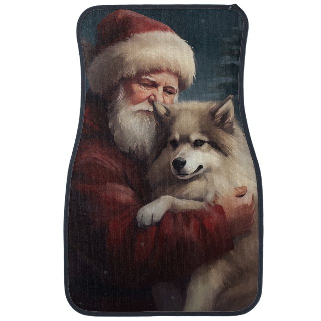 Finnish Lapphund Santa Claus Festive Christmas Car Floor Mat (Front)