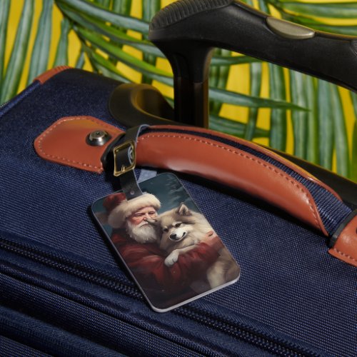 Finnish Lapphund Santa Claus Festive Christmas Luggage Tag