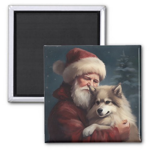 Finnish Lapphund Santa Claus Festive Christmas Magnet