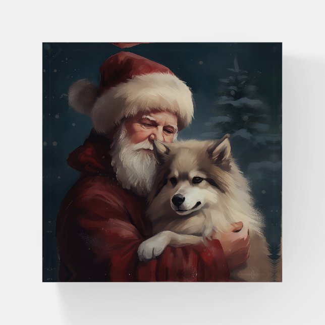 Finnish Lapphund Santa Claus Festive Christmas Paperweight (Front)