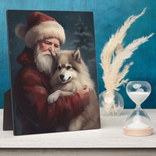Finnish Lapphund Santa Claus Festive Christmas Plaque