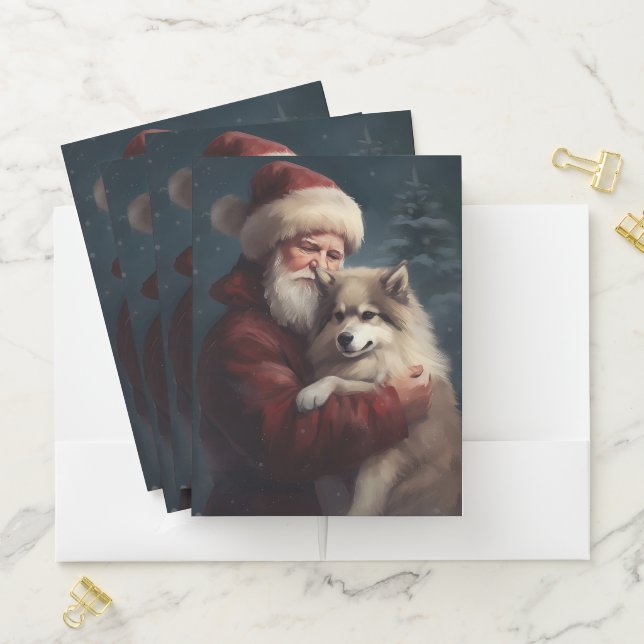 Finnish Lapphund Santa Claus Festive Christmas Pocket Folder (In Situ)