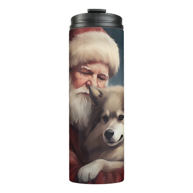 Finnish Lapphund Santa Claus Festive Christmas Thermal Tumbler (Front)