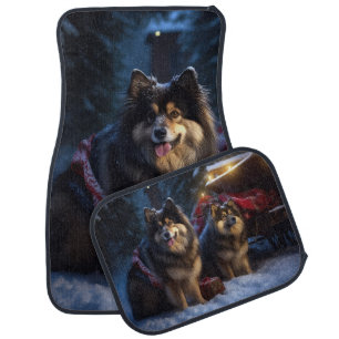 Finnish Lapphund Snowy Sleigh Christmas Decor Car Floor Mat