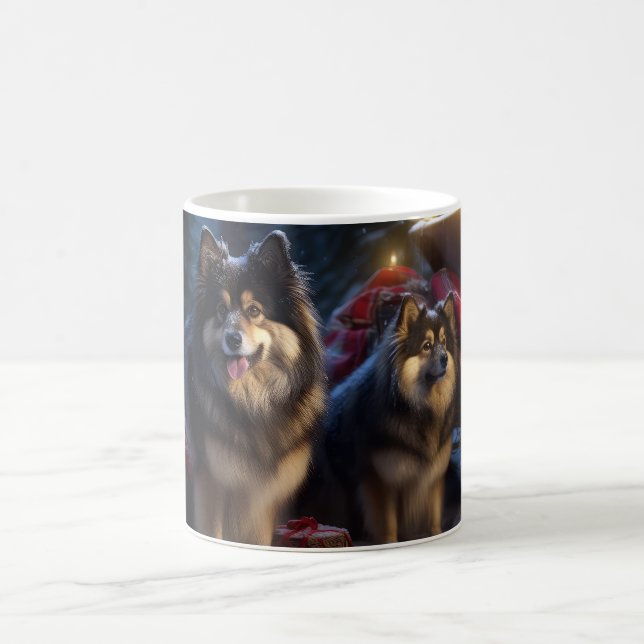 Finnish Lapphund Snowy Sleigh Christmas Decor  Coffee Mug (Center)