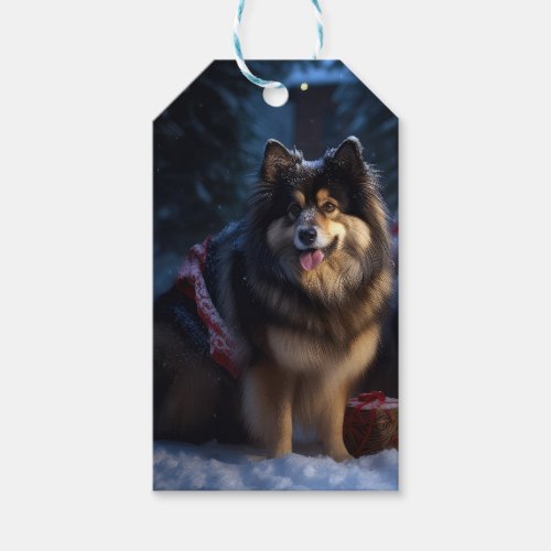 Finnish Lapphund Snowy Sleigh Christmas Decor  Gift Tags