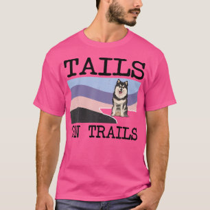 Finnish Lapphund Tails On Trails Funny Dog Hiking T-Shirt