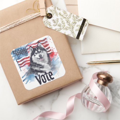 Finnish Lapphund US Elections Vote for a Change Square Sticker