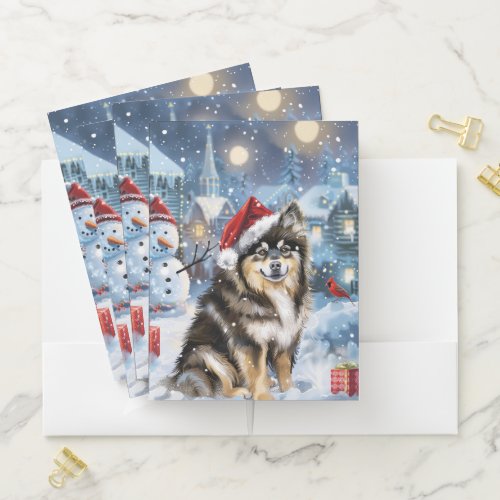 Finnish Lapphund Winter Wonderland Christmas Joy  Pocket Folder