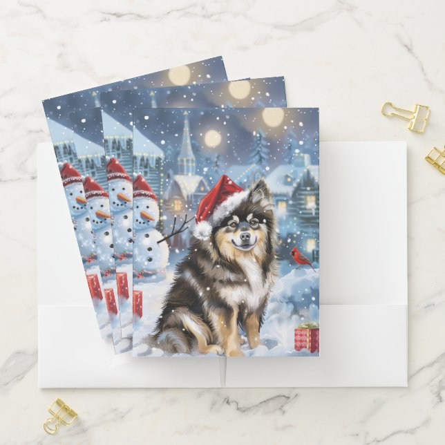 Finnish Lapphund Winter Wonderland Christmas Joy  Pocket Folder (In Situ)