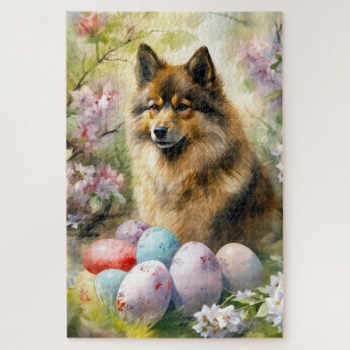 Finnish Lapphund  with Easter Eggs Jigsaw Puzzle