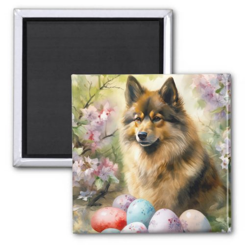 Finnish Lapphund  with Easter Eggs Magnet