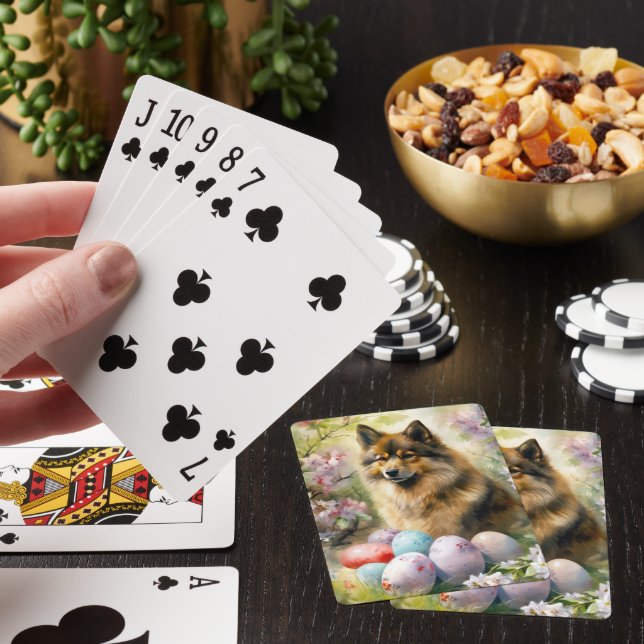 Finnish Lapphund  with Easter Eggs Poker Cards (In Situ)