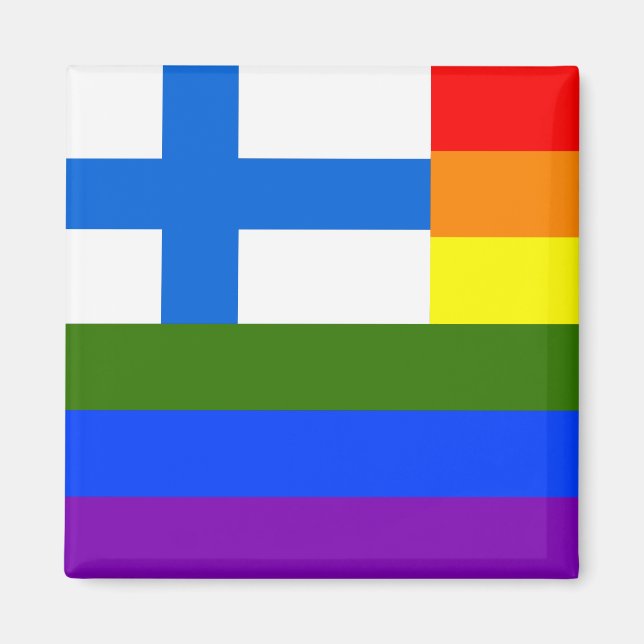 FINNISH LGBT RAINBOW FINLAND FLAG MAGNET (Front)