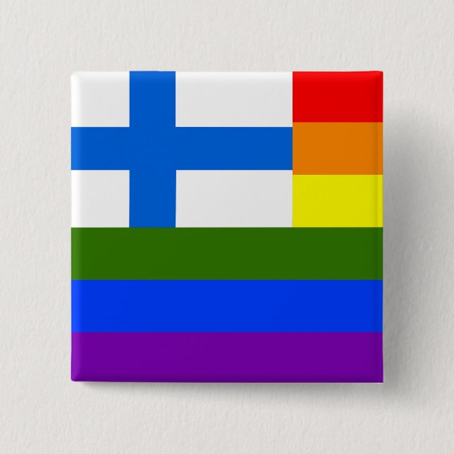 FINNISH LGBT RAINBOW FLAG BUTTON (Front)