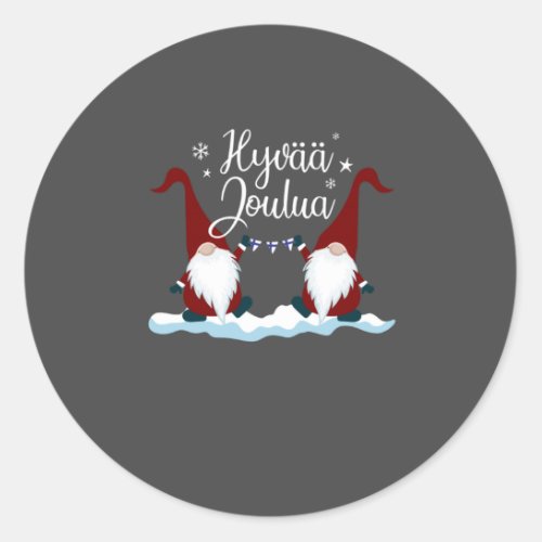 Finnish Merry Christmas Finland Gift Tee Hyvaa Jou Classic Round Sticker