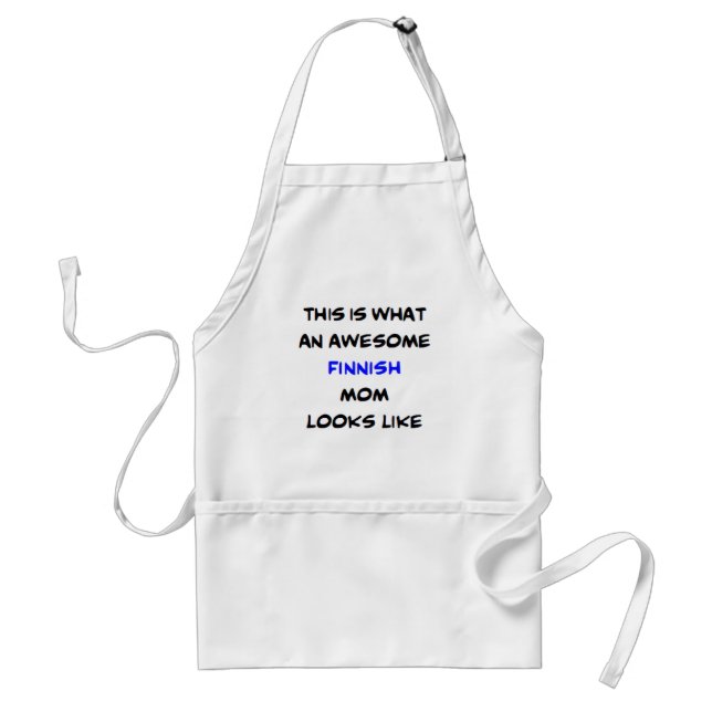 finnish mom, awesome adult apron (Front)