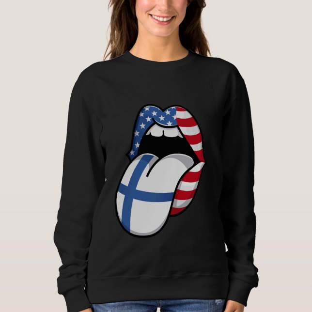 Finnish Roots Half Finland Half American US Finlan Sweatshirt (Front)