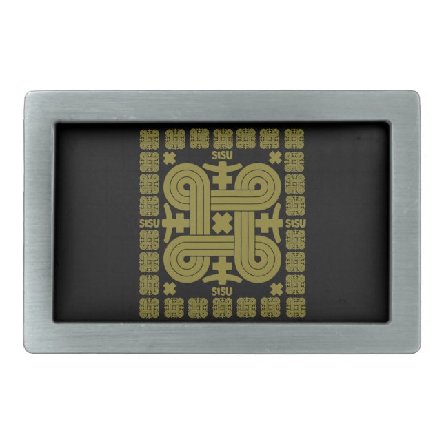 Finnish Sisu Art Belt Buckle (Front)