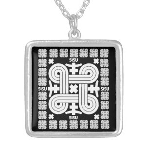 Finnish Sisu Art Silver Plated Necklace