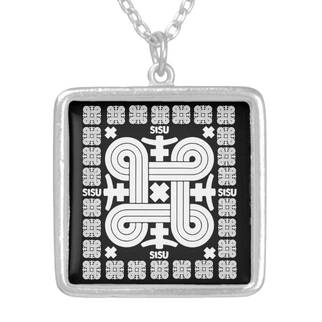 Finnish Sisu Art Silver Plated Necklace (Front)