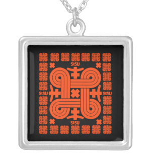 Finnish Sisu Art Silver Plated Necklace