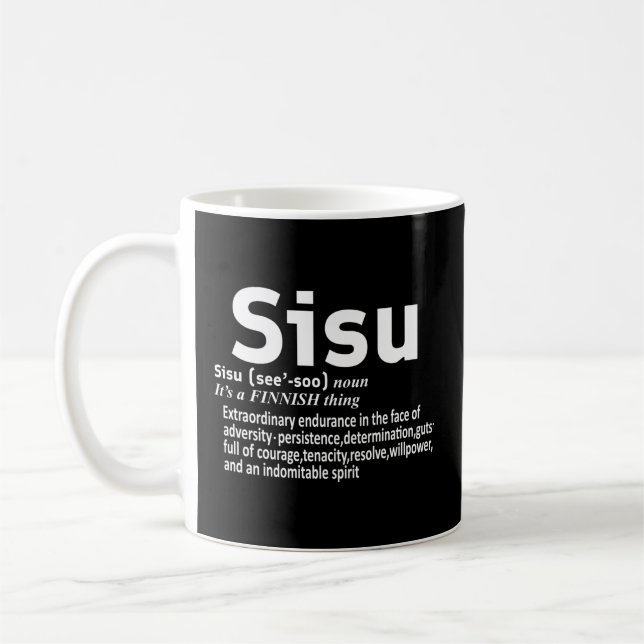 Finnish Sisu Finland Sisu Finns Sisu Sisu Definiti Coffee Mug (Left)