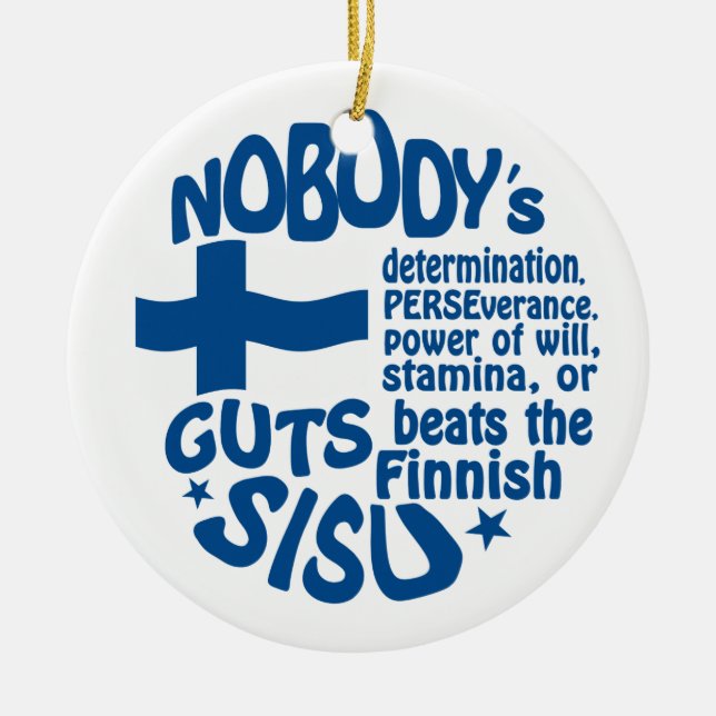 Finnish SISU ornament, double-sided Ceramic Ornament (Front)