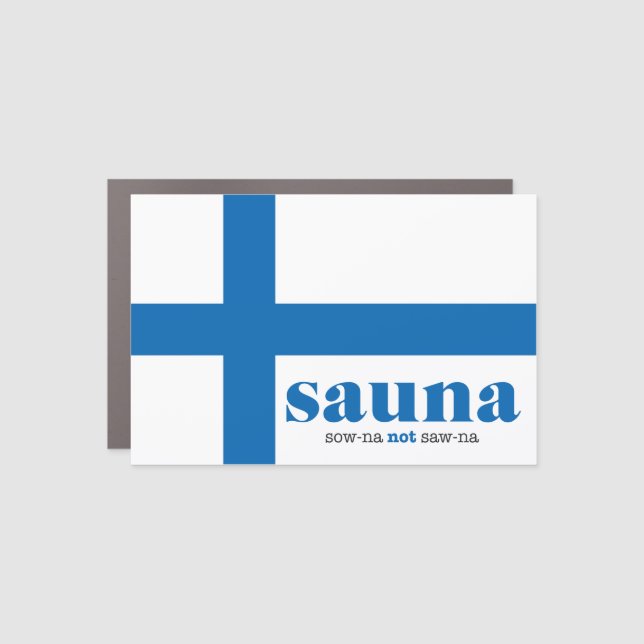 Finnish Sow-na not Saw-na Car Magnet (Front)
