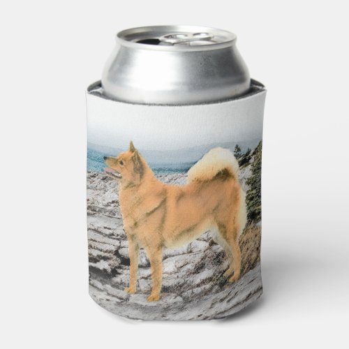 Finnish Spitz at Seashore Painting _ Dog Art Can Cooler